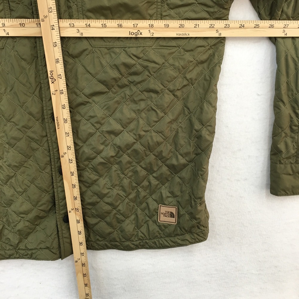 The North Face Mens Reversible Camo Quilted Shirt Jacket Green Black Large - Picture 9 of 9